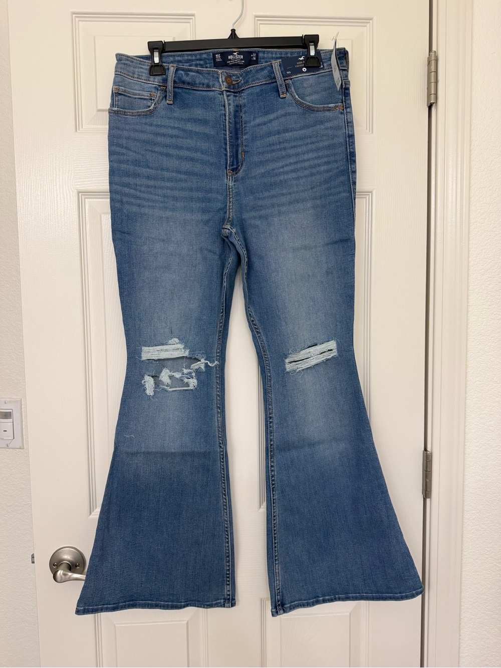 Hollister Light Blue Distressed Flare Jeans